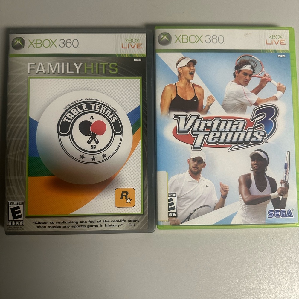 Xbox 360 video games. Table tennis & Virtua Tennis 3.